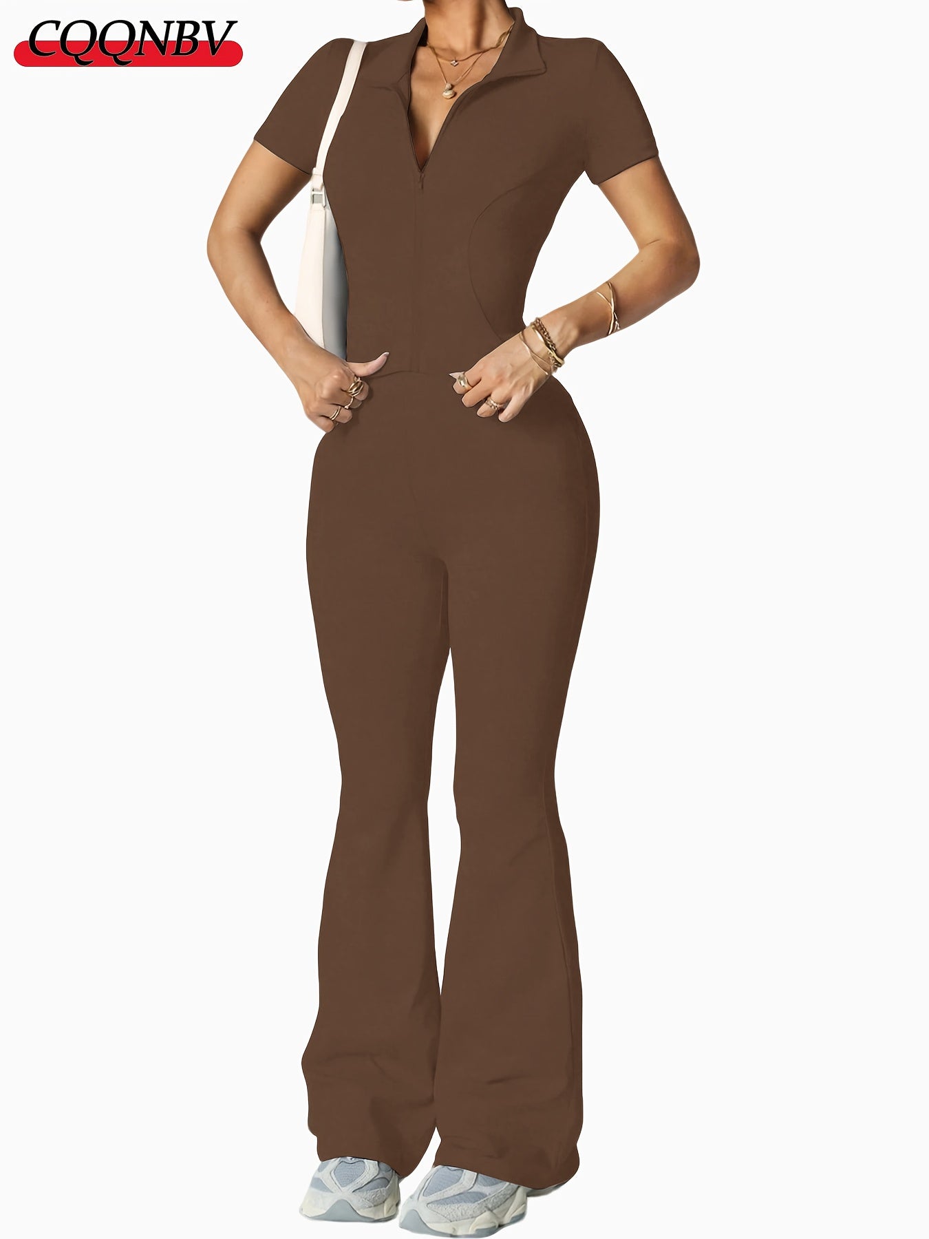 Women's Grey Polyester V-Neck Pants - product view 19