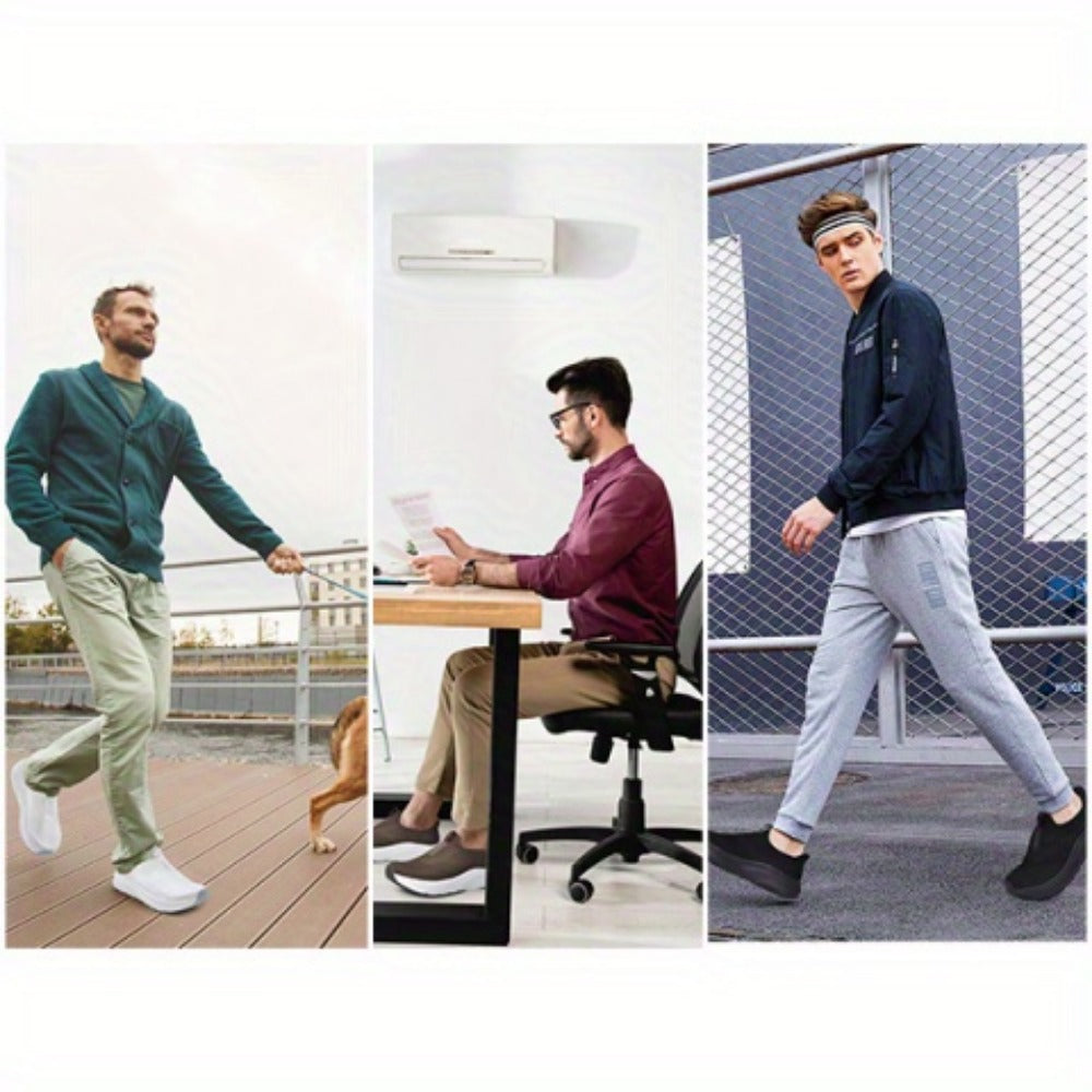 Men's Walking Shoes - Cushioned Support & Wide Toe Comfort