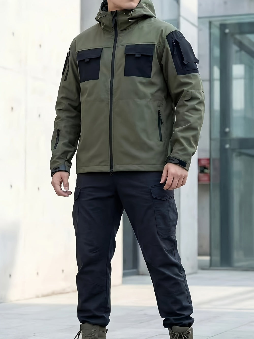 Men's Windproof Zip-Up Coat Everyday 541