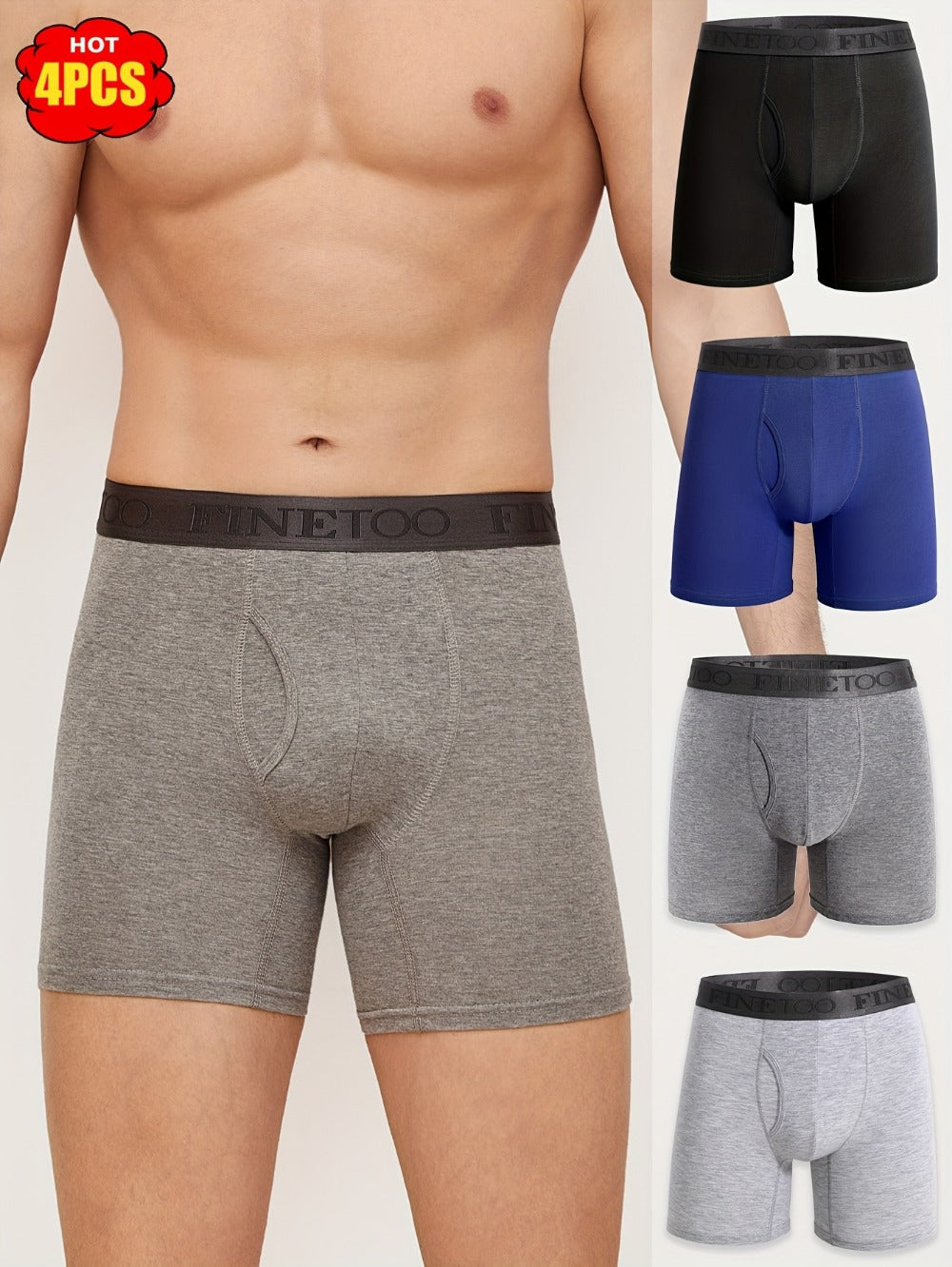 Men's Boxer Briefs - Breathable 4 Pack Everyday