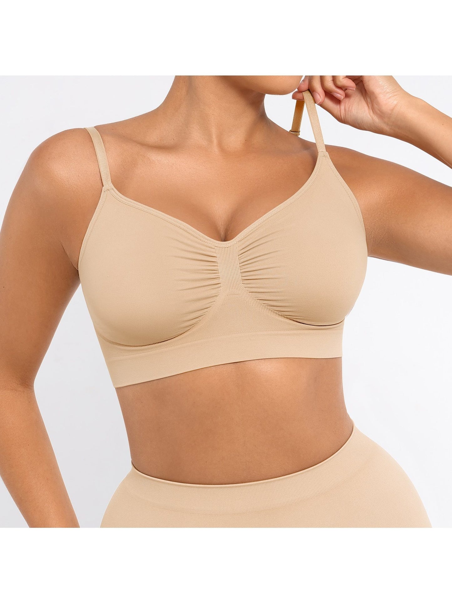 Plus Breathable High-Stretch Sports Bra with Pads - Wireless Mesh Women's Seamless Yoga & Running Top - Solid Color Activewear