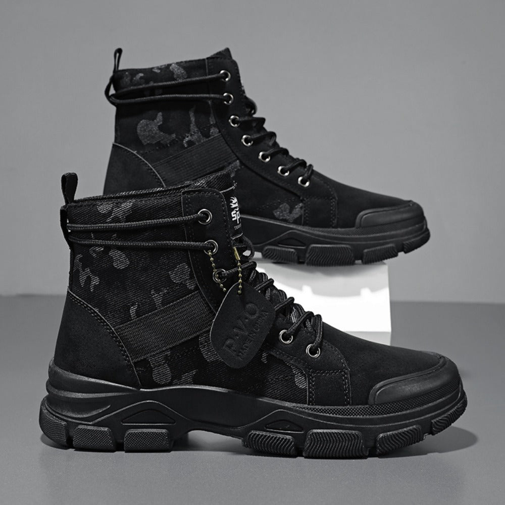 Men's Boots - Non-Slip Sole Lace-Up for Outdoor & Travel