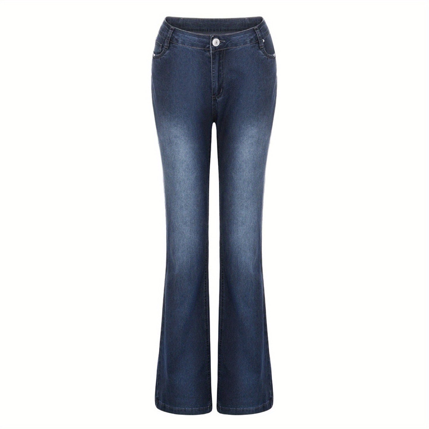 American Retro Jeans, New Mid-Waist Flared Pants for Women, Elastic, Tall And Powerful Pants