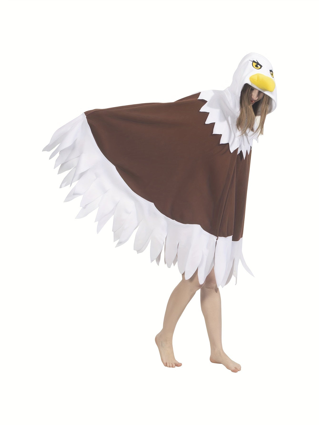 Unisex Adult Bald Eagle Costume Bird Cosplay Hooded Cape Halloween Independence Day Costume And Gift for Women Men