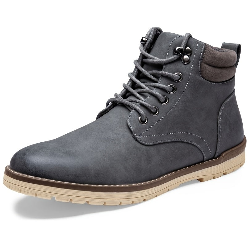 Men's Waterproof Hiking Boots Suitable for Outdoor, Trekking & Casual Wear - Upper & Sole, Mid-Calf Ankle, -Terrain Traction, - Mid-High Chukka Boots for Hiking,, Daily Use (Lace-Up)