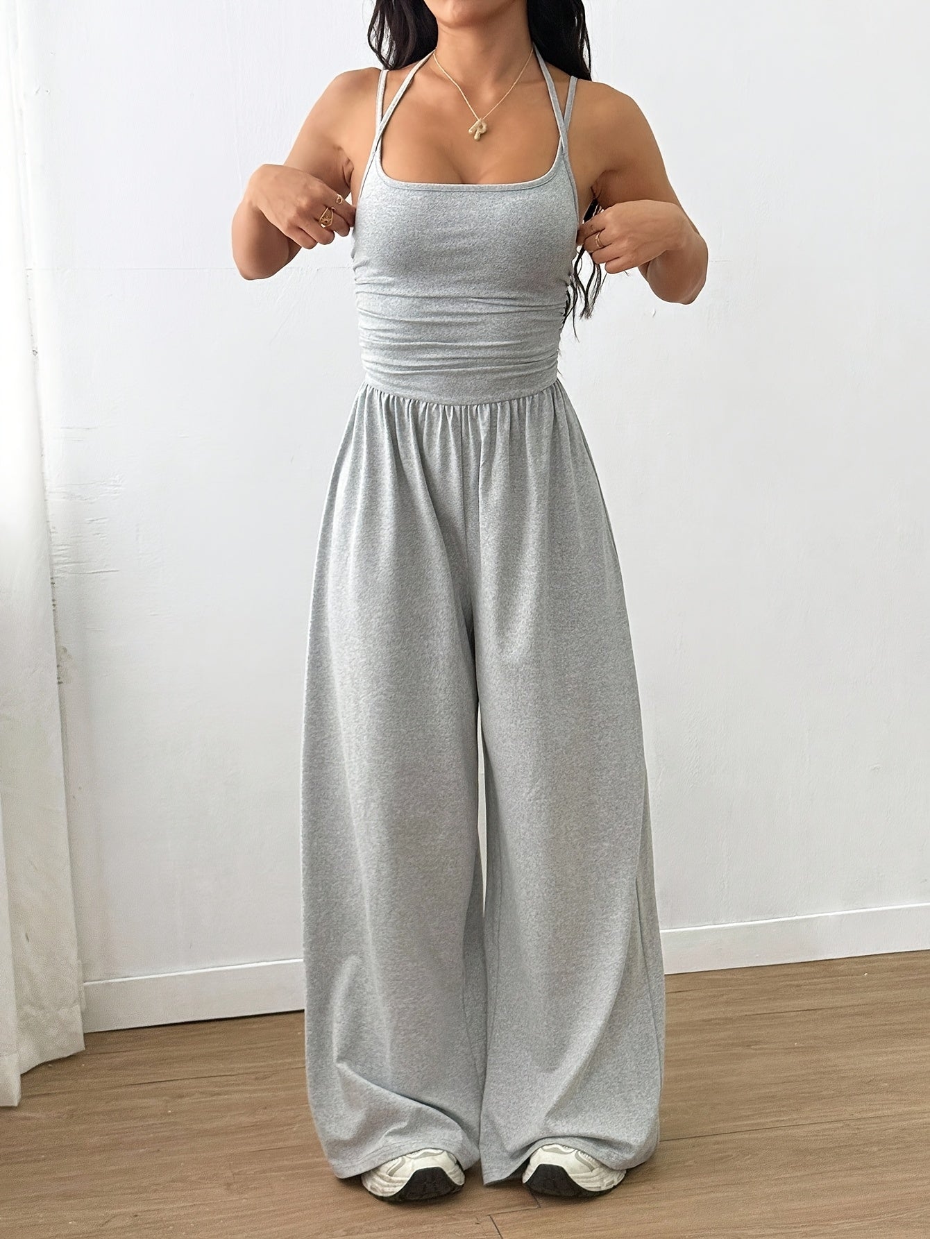 Casual Loose-Fitting Pleated Jumpsuit for Women, Suitable for Spring And Summer