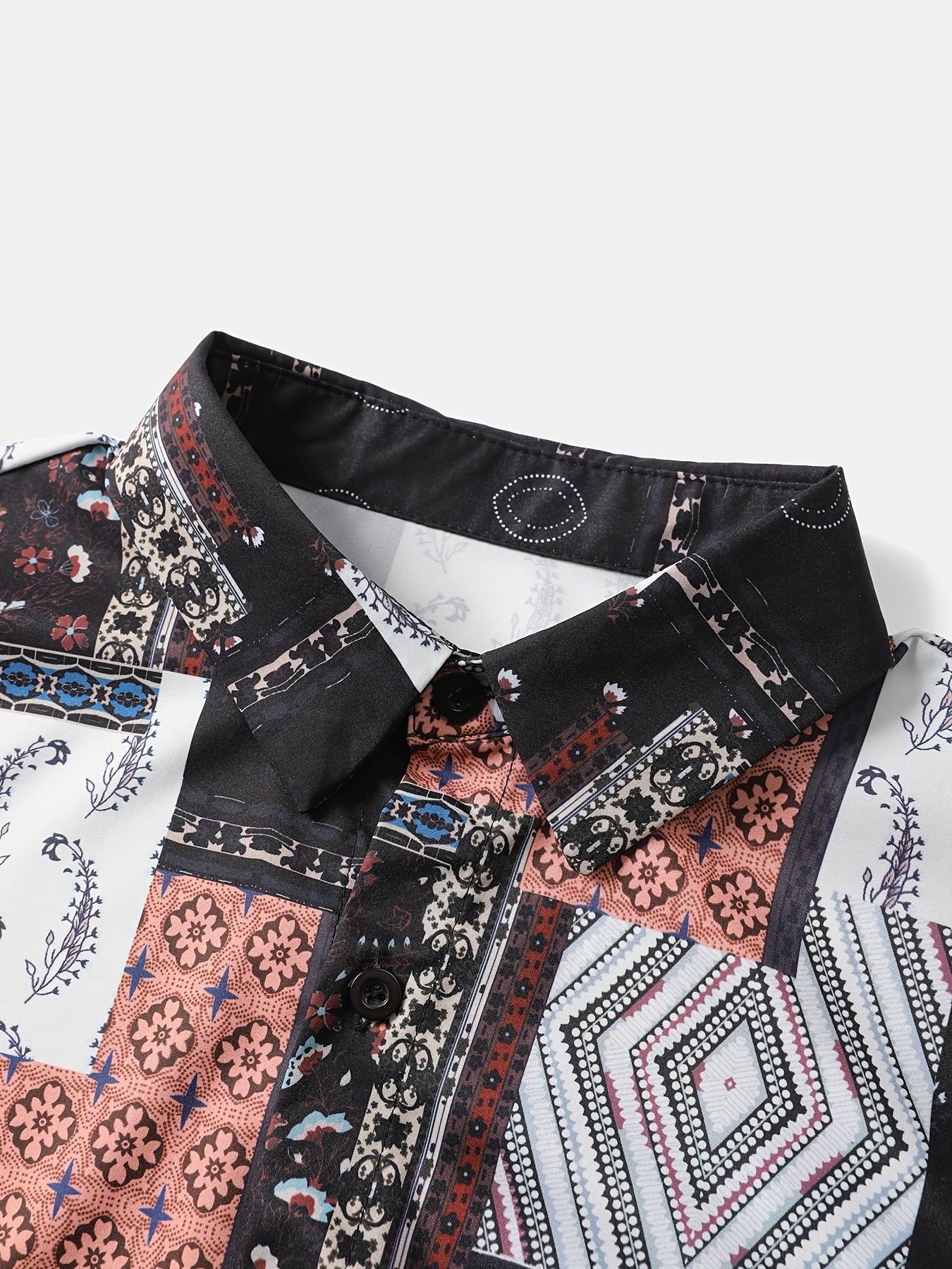2pcs Men'S Summer Short Sleeve Button-Up Shirt and Pants Set - Light Blue Geometric Print, Casual Regular Fit with Drawstring Waist, Non-Stretch Fabric, Perfect for Casual Attire, Everyday Clothing | Geometric Print Shirt | Woven Fabric Shirt