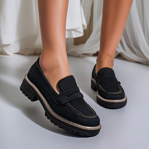 Comfortable Platform Penny Loafers for Women, Ideal for Work And Casual Wear., Women Shoes