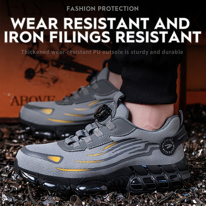 Steel Toe Work Shoes Man Slip Resistant Abrasion Resistant Construction Working Boots Comfortable Breathable Sneaker