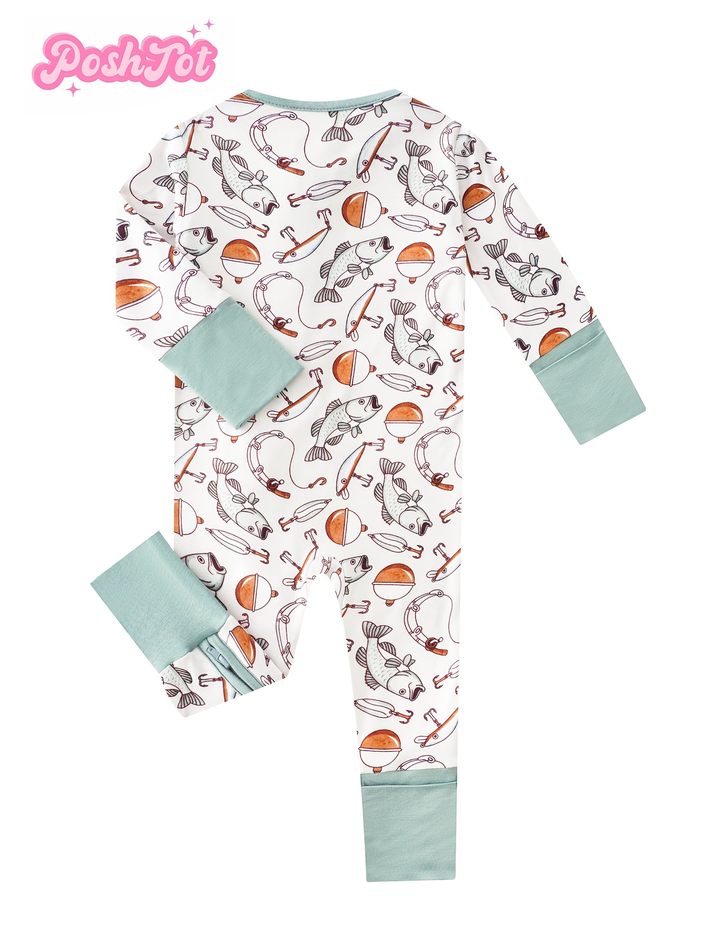 POSHTOT Newborn Baby Jumpsuit, Fish Jump Dragon Gate, Bamboo Fiber Baby Clothes, Suitable for 0-24 Months, for Outdoor Games, Full-Length Zipper, Baby Items., Perfect for Outdoor