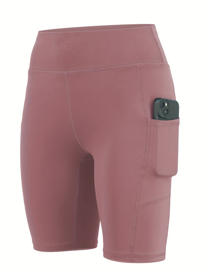 6-pack Large Size Sport Shorts For Women, Fashionable Casual Shorts, High-waist High-stretch Yoga Shorts, 5-inch Shorts With Phone Pocket