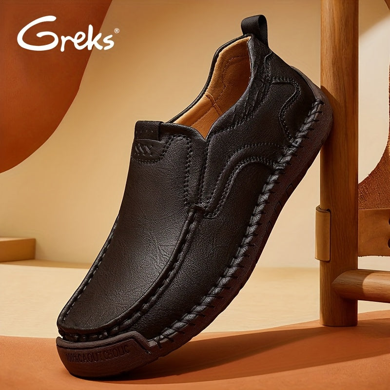 GREKS Mens Casual Shoes Business Slip-on Shoes Comfort Fashion Driving Shoes For Male