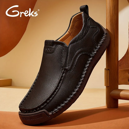 GREKS Mens Casual Shoes Business Slip-on Shoes Comfort Fashion Driving Shoes For Male
