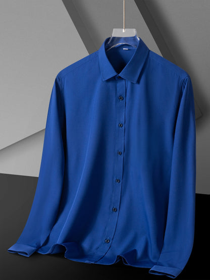Men'S Long-Sleeve Shirt Made Of, Stretchy And Suitable for Business Attire, Wrinkle-Free Suit Shirt, Casual Short-Sleeve White Work Uniform