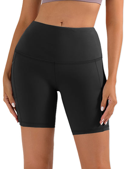 Women's Black Polyester High-Waist Shorts - product view 12