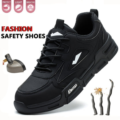 Men's Work Safety Boots Steel Toe Protection - Anti-smash, Anti-puncture, Anti-slip And Wear-resistant Rubber Sole - Suitable for Construction | Factory | Daily - Warehouse Shoes | Modern Work Shoes | Outdoor Workers