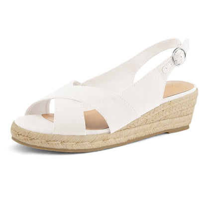 Casual Sandals for Women Featuring a Low Platform Wedge, Criss-Cross Design, Open Toe, And Slingback Ankle Strap, Perfect for Work, Everyday Use, And Running Errands., Women Shoes