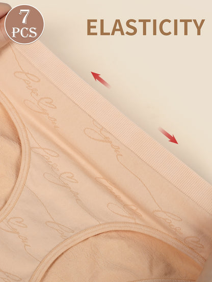 Set of 7 Women'S Low-Rise Briefs Featuring a Butterfly Design, Soft And Comfortable, Sexy And Breathable, Suitable for Various Daily Occasions