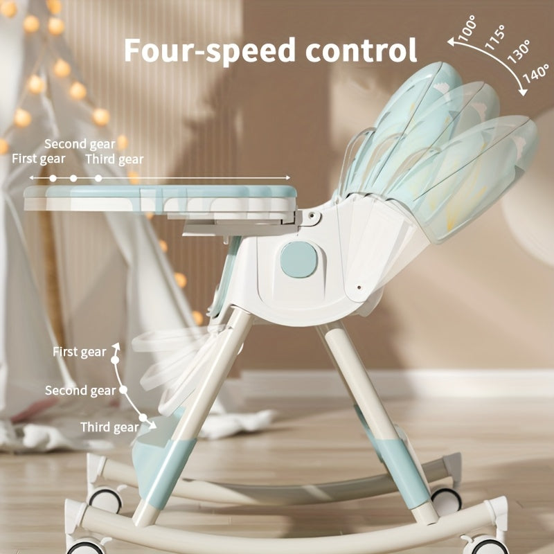 1pc Children's Multi-functional Dining Chair, Adjustable Children's Dining Chair Home Portable Dining Table Rocking Chair