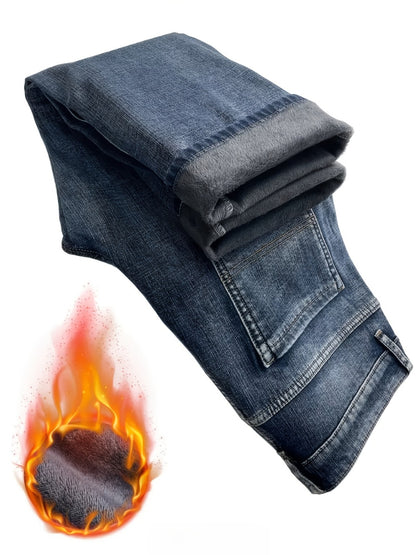 Men's Straight Leg Jeans - Classic Wash Clean Finish Streetwear 689061
