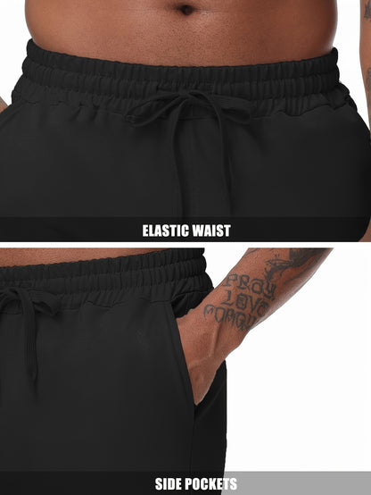 EXARUS Men'S Yoga Sweatpants Set - 2pcs, Athletic Lounge Pants with Open Bottom Straight Leg And Pockets