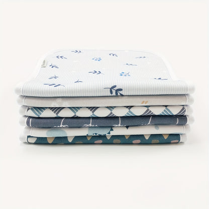 6-pack Soft And Breathable Newborn Burp Cloth, Spit-up Cloth, Cute Cartoon Unisex Design, Multi-purpose Burp Cloth Set For Babies