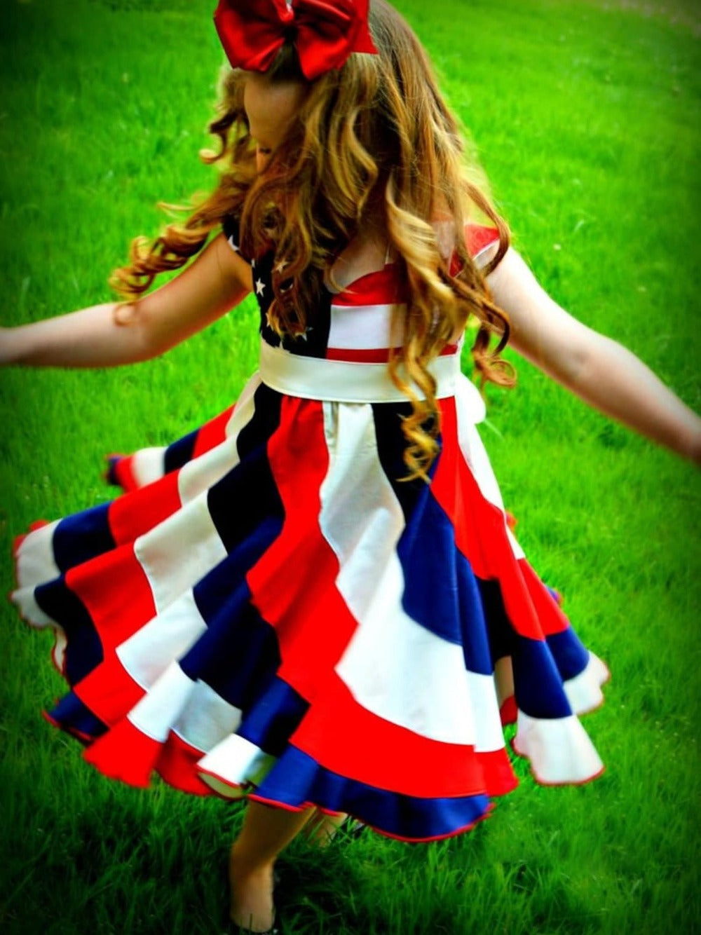 Girls' Patriotic Twirl Dress - Stars & Stripes