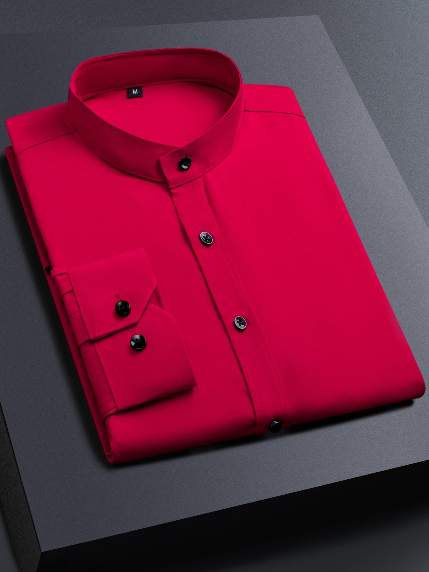 Men'S Henley Collar Long Sleeve Shirt | Casual, All-season, Solid Color, Regular Fit, Button Details, Woven Fabric