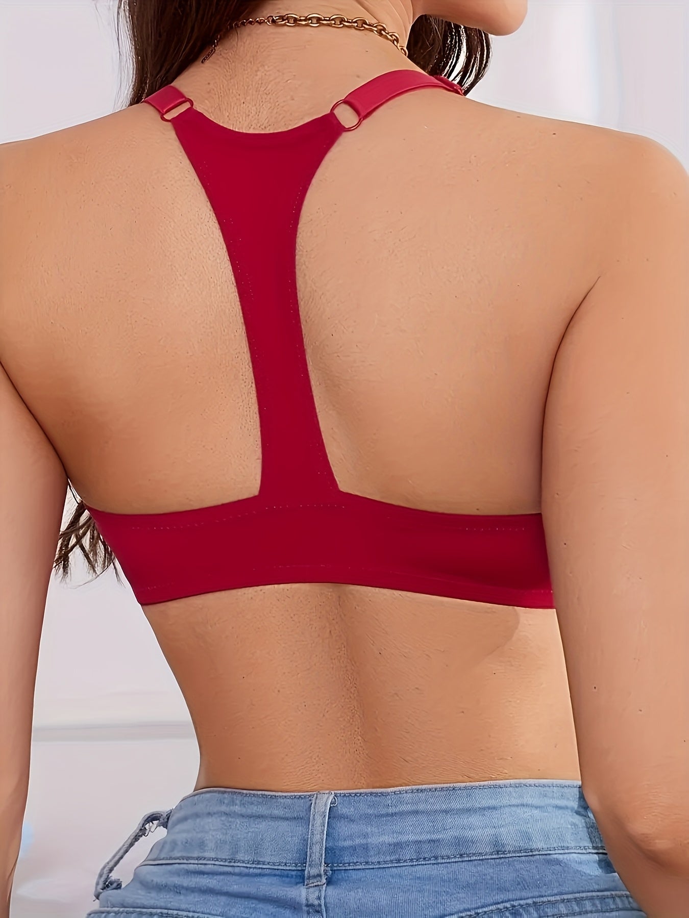 6pcs Women's Push-Up Bras Front Closure Underwire High Support - Breathable Nylon Lace Trim Non-Removable Padding, Valentine's Day & Mother's Day Gift for Her (Red/Blue/White/Black)