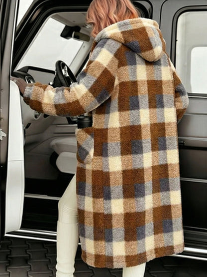 Grey Powder Blue Rice Home Coat Ladies Black Five Exclusive Warm Thick And Velvet Long Cute Sweet Home Colorful Plaid Home Pajamas Christmas Coat.