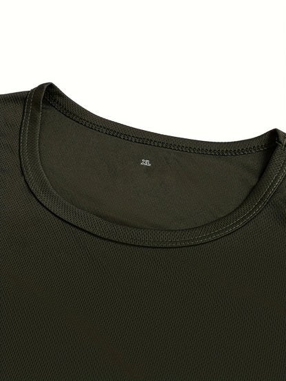 5-Pack Men'S Long Sleeve T-Shirts | Breathable Polyester, Paris Print Design, Regular Fit for All Seasons, Crew Neck, Lightweight, Moisture Wicking