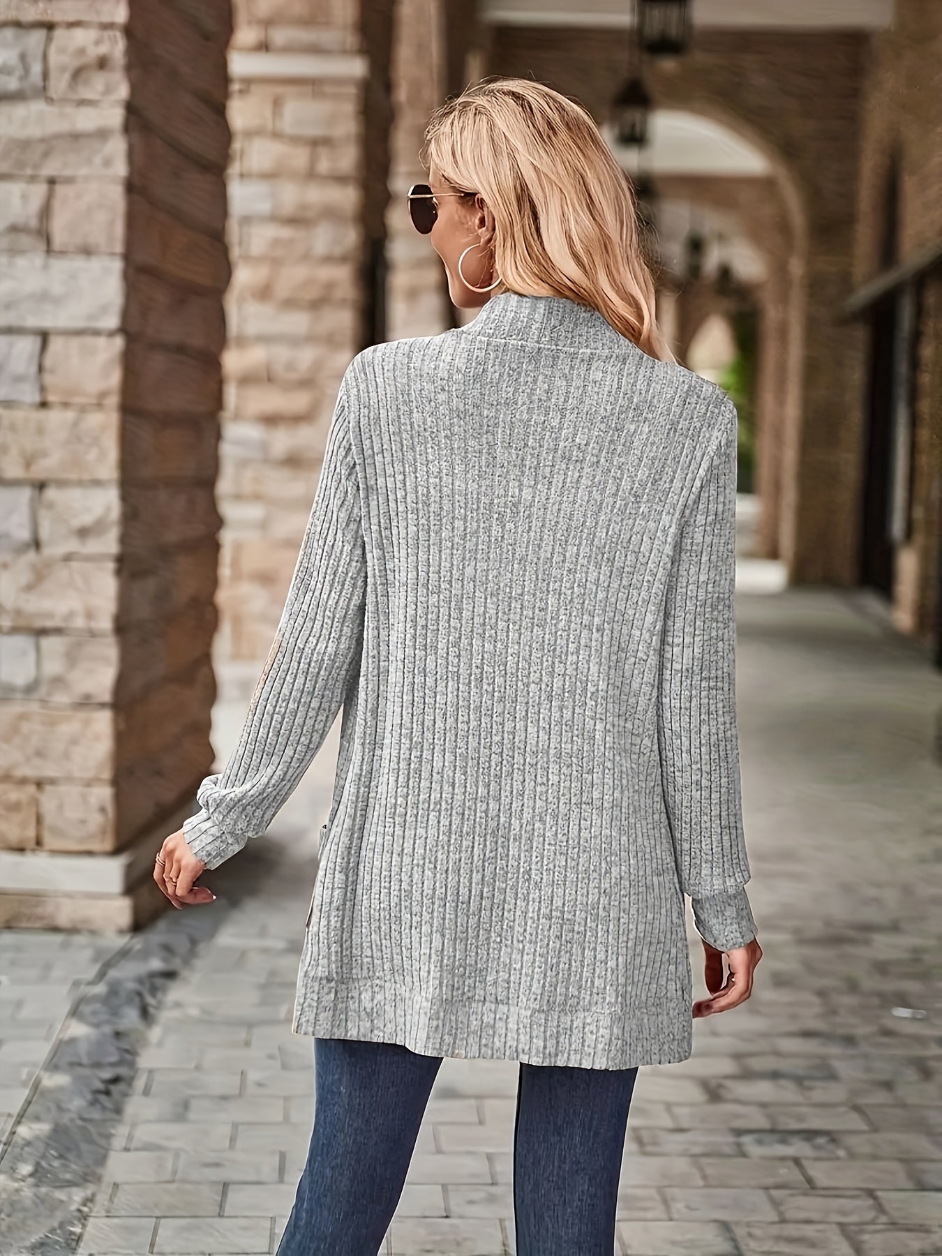 [Orientation] Elegant Orientation + Fashionable Loose Casual Solid Color Thread Pocket Splicing Long Sleeve Blouse