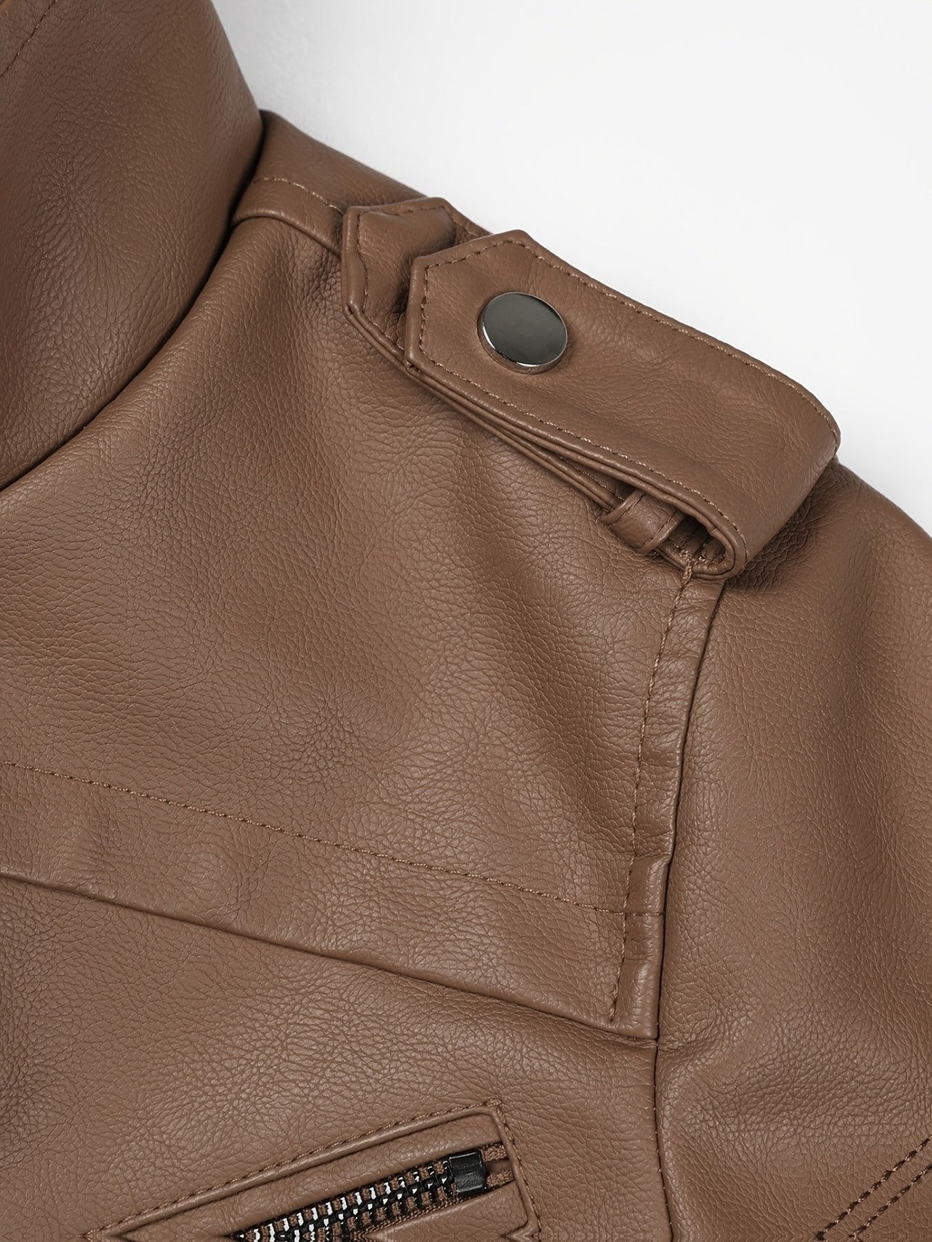 Women's Vintage-Style PU Leather Jacket - High Quality, Windproof, Tear- with Detachable Hood Casual Outdoor Riding Jacket
