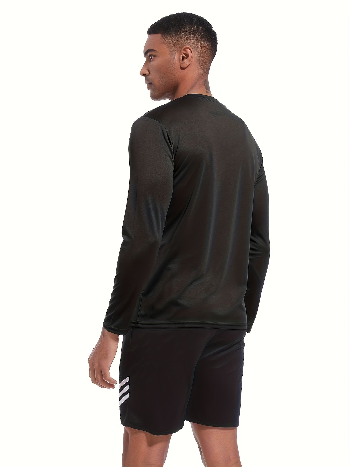 Kinglaman 5pcs Men'S Quick Dry Long Sleeve T-Shirts for Casual Workouts with Moisture-Wicking Performance