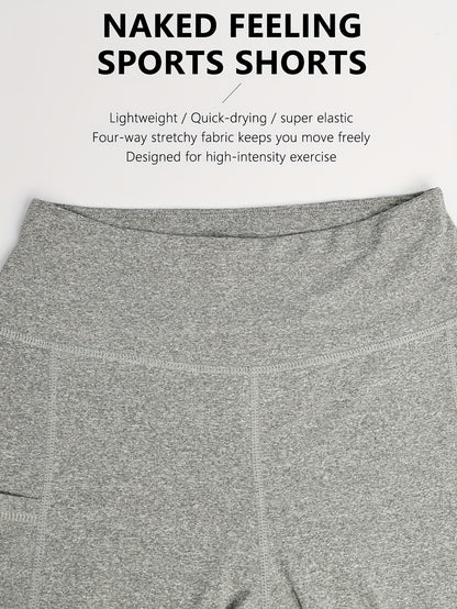 Women's Jujube Red + Navy Blue + Gray + Black Polyester High-Waist Shorts - product view 17