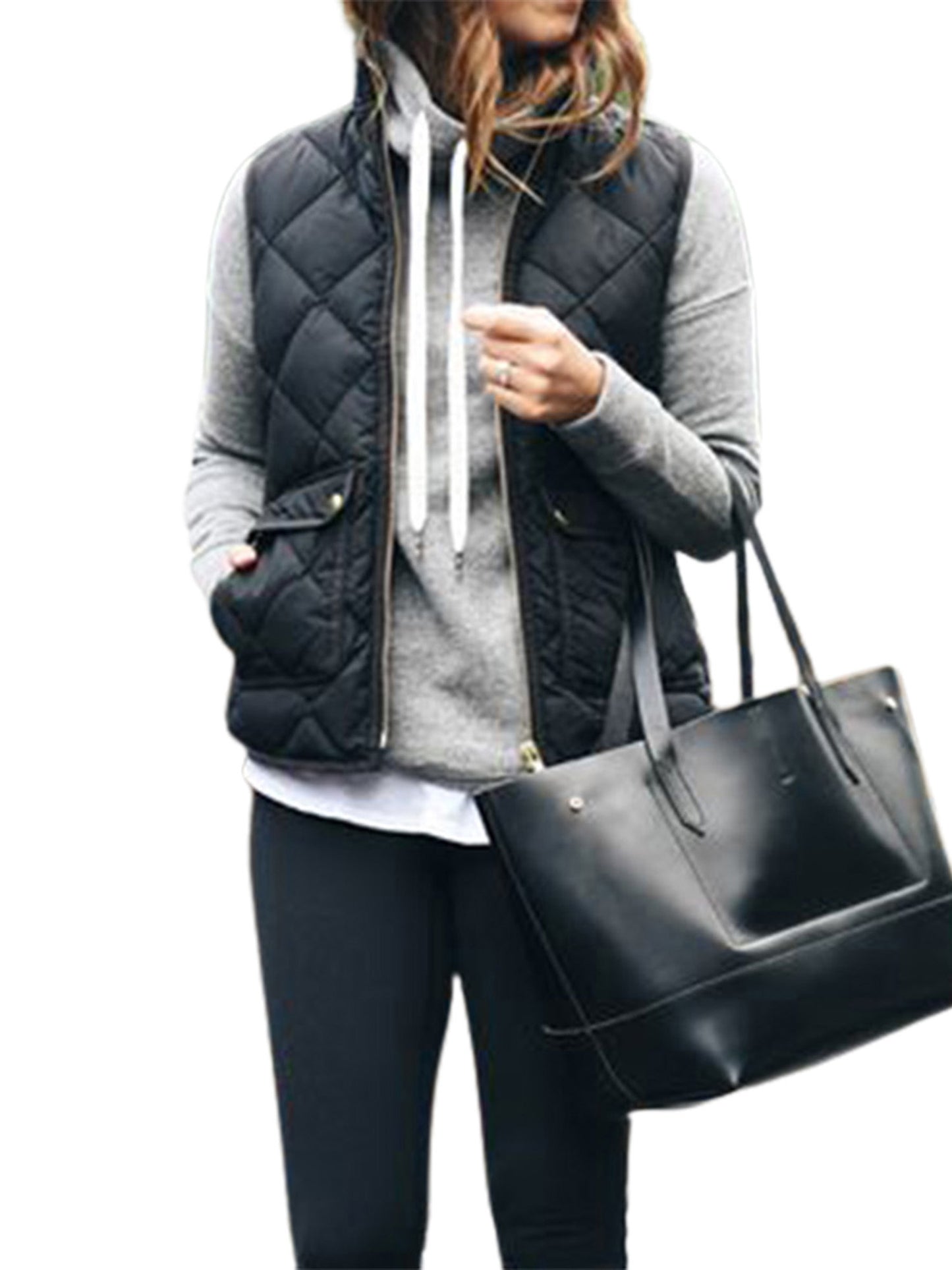 Womens Puffer Padded Vest Jacket Gilet Ladies Sleeveless Coat Winter Warm Snowsuit Jacket