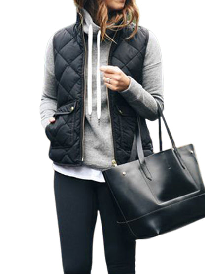 Womens Puffer Padded Vest Jacket Gilet Ladies Sleeveless Coat Winter Warm Snowsuit Jacket