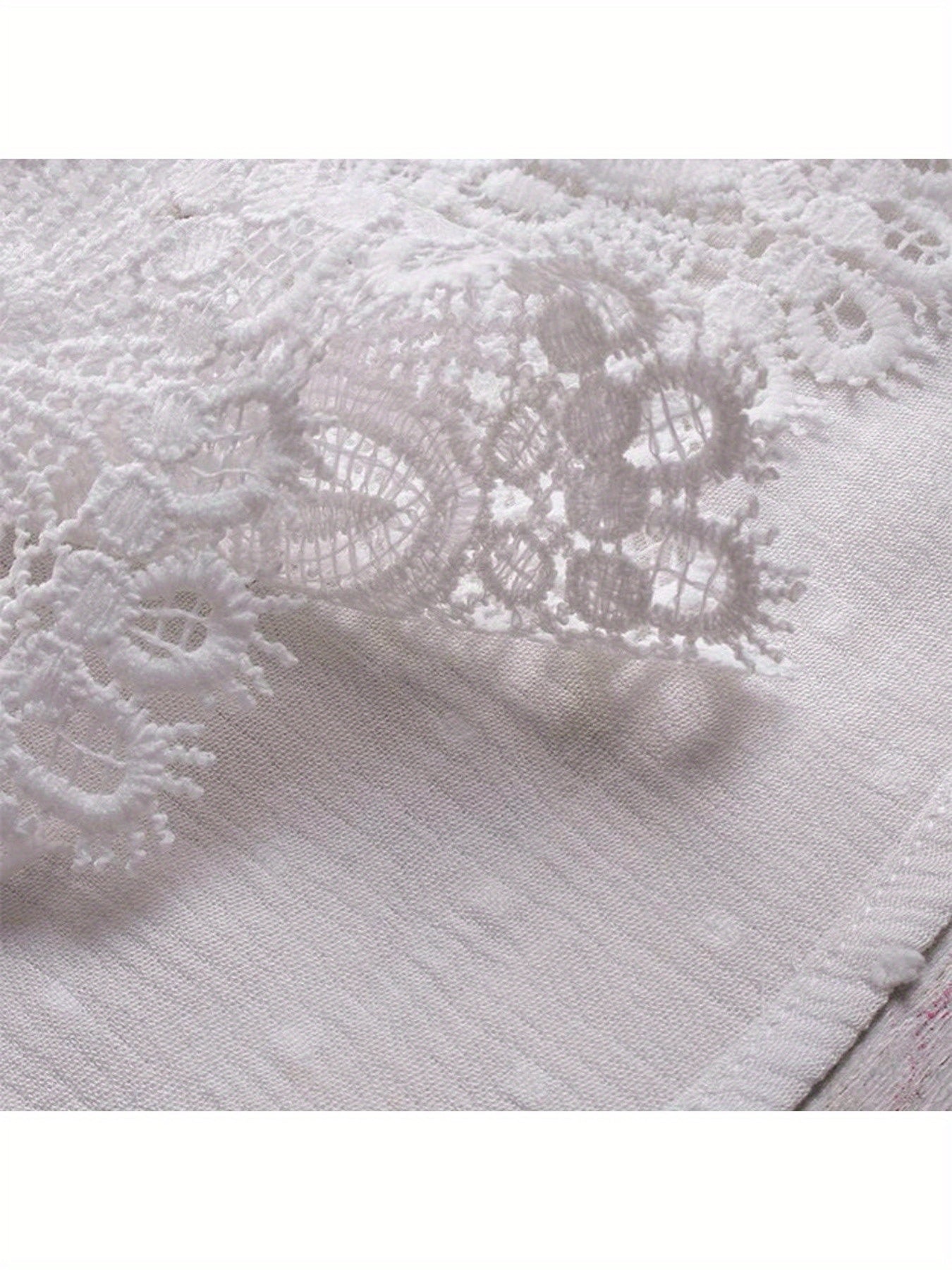 White Lace Floral Ruffle Blouse - product view 5