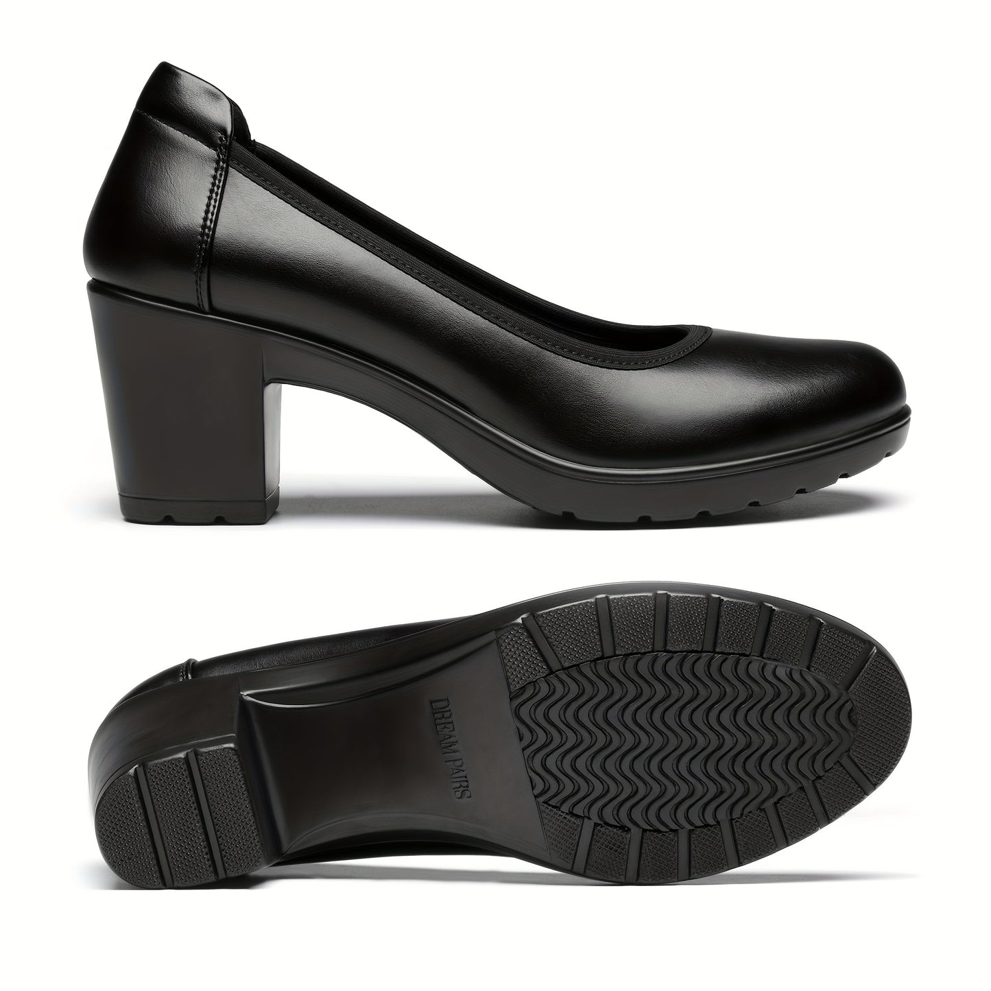 Women's Thick And Low Heel Work Shoes, Comfortable Round Toe Dress, Wedding Shoes, Women Shoes
