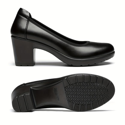 Women's Thick And Low Heel Work Shoes, Comfortable Round Toe Dress, Wedding Shoes, Women Shoes