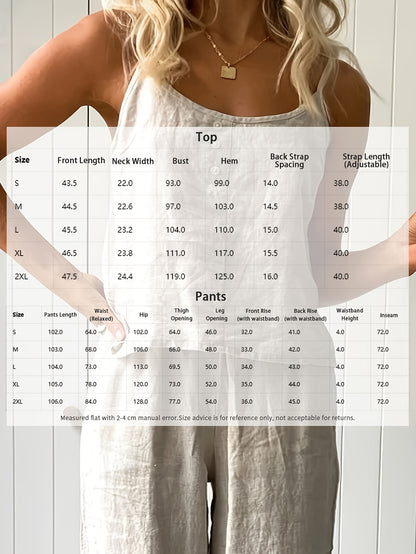 2pcs New Sleeveless Camisole Pants Two-piece Set, Loose And Fashionable Outerwear, Women's Fragrance Style