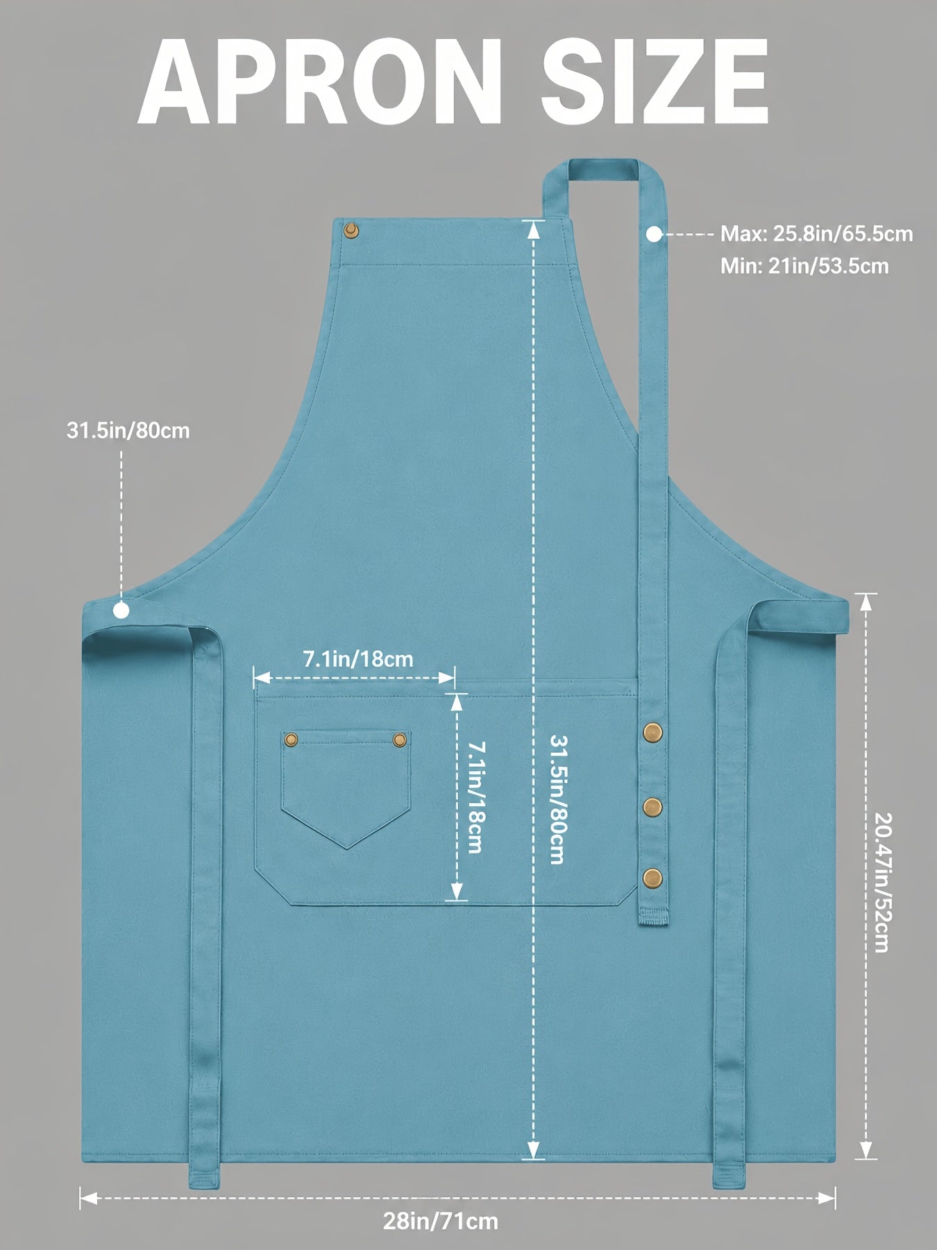Artist & Chef Apron - Professional Painting, Pottery & Baking Apron with Adjustable Buckle Straps & Utility Pockets, Perfect Valentine's Day & Christmas Gift for Couples