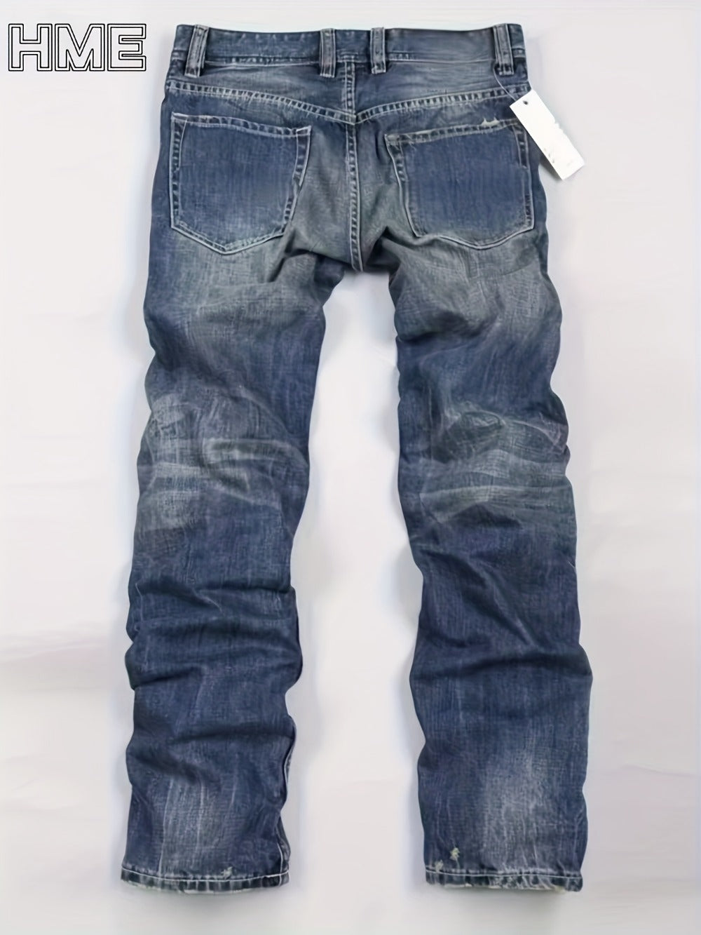 Men's Straight Leg Jeans - Classic Wash Clean Finish Streetwear 448485