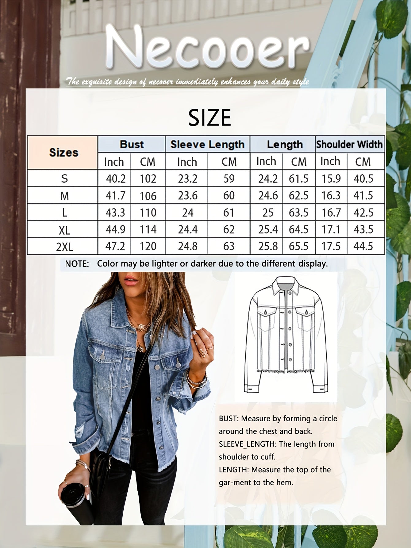 Women's Medium Blue Denim Oversized Denim Jacket - product view 4