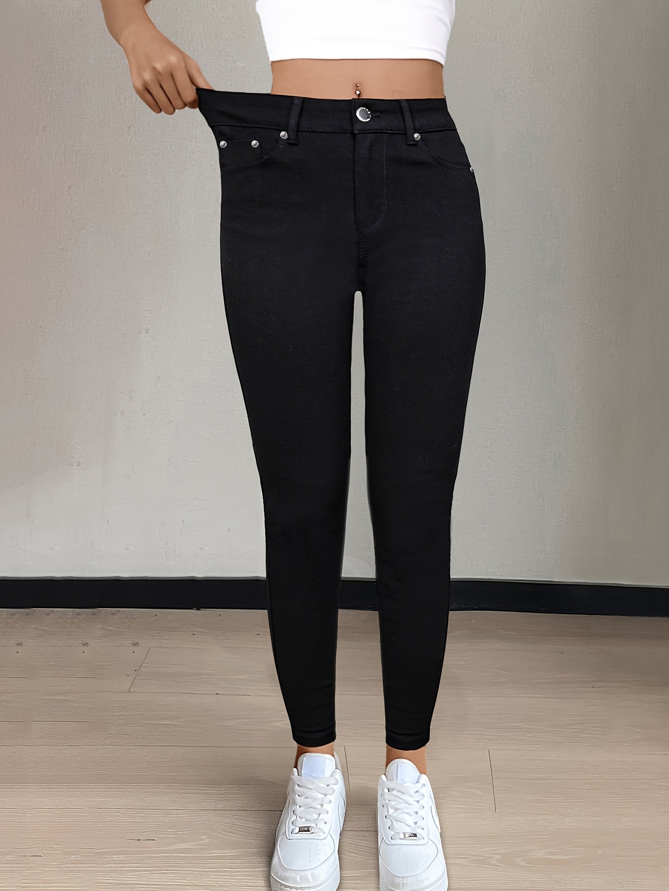 Black High-Waist Jeans - product view 4