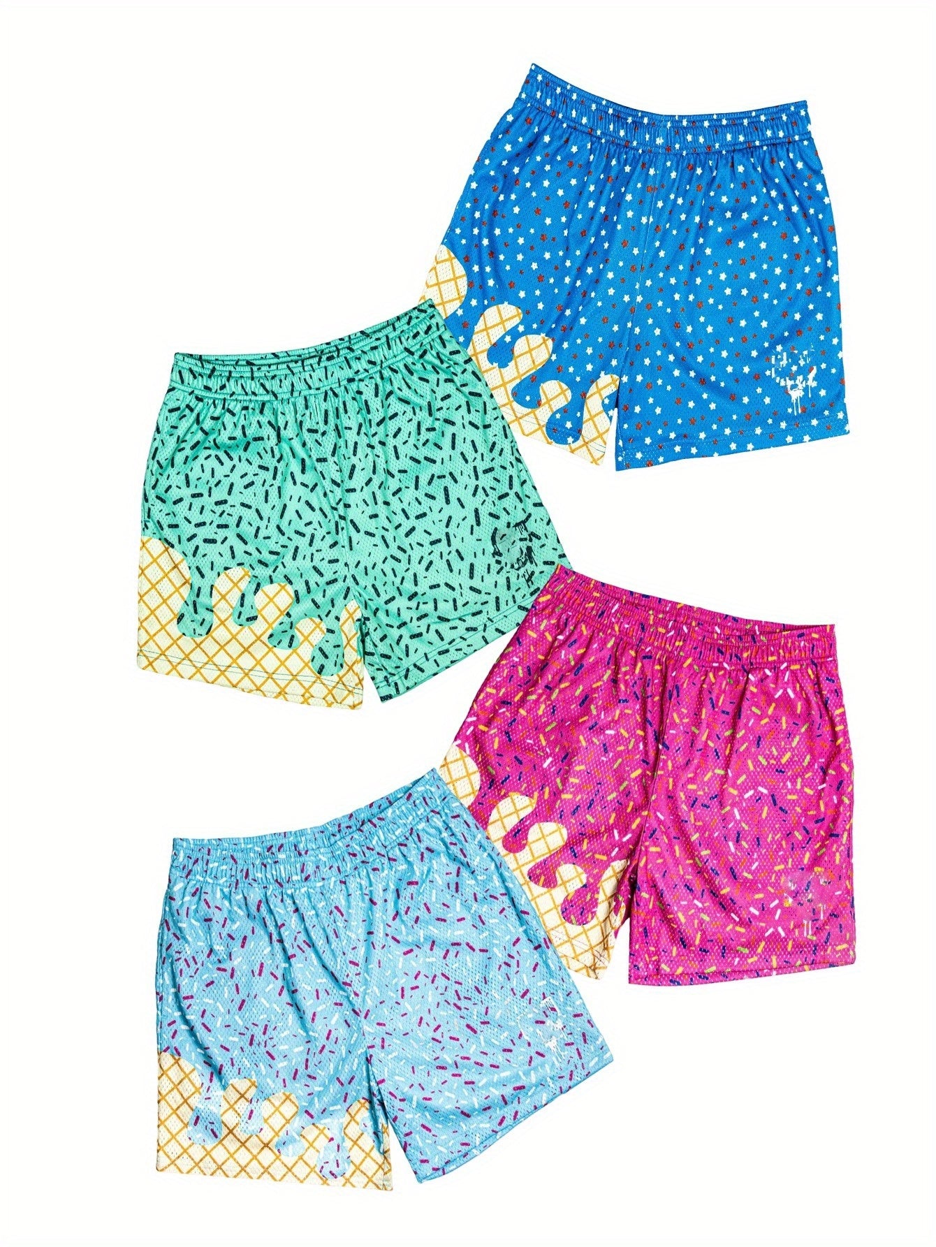 Baseball Ice Cream Teen Shorts Teenager'S Paisley Graphic Shorts Sports Basketball Headscarf Shorts Running Street Y2K Side Pull Belt for Outdoor, for Teenager, For Teenager