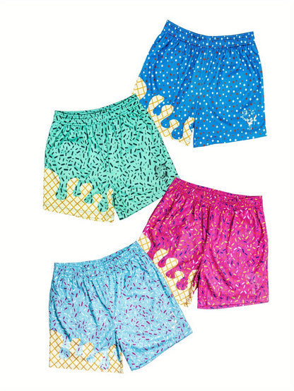 Baseball Ice Cream Teen Shorts Teenager'S Paisley Graphic Shorts Sports Basketball Headscarf Shorts Running Street Y2K Side Pull Belt for Outdoor, for Teenager, For Teenager