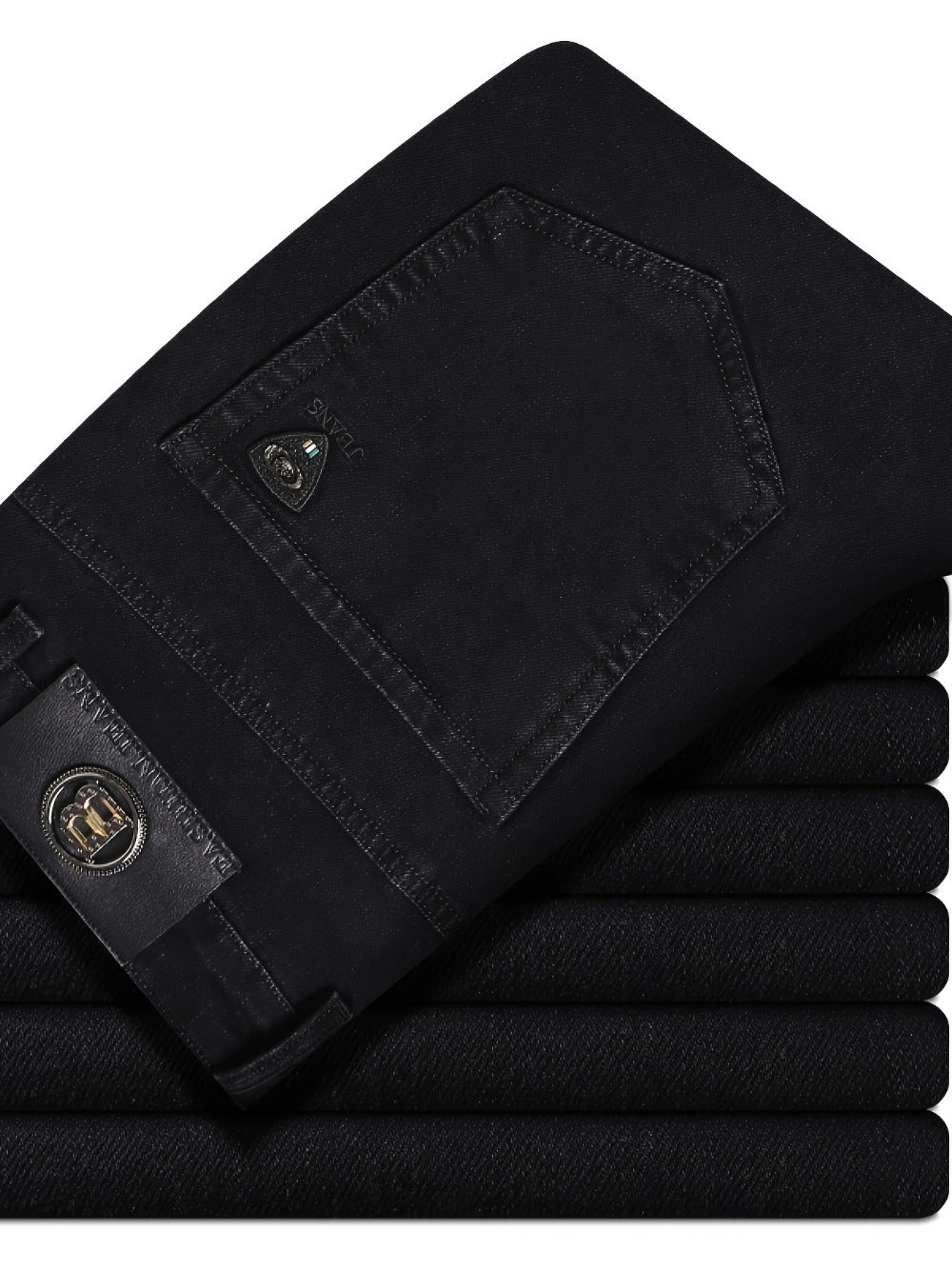 Men's Straight Leg Jeans - Black Denim Clean Finish Everyday