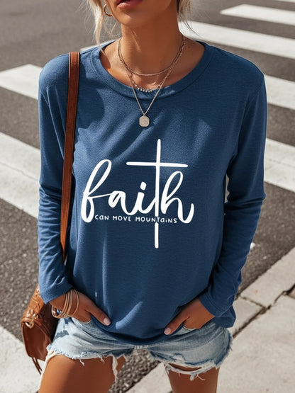2023 European And American Women'S Fashion Casual Long Sleeve T-Shirt with Round Neck And Pockets