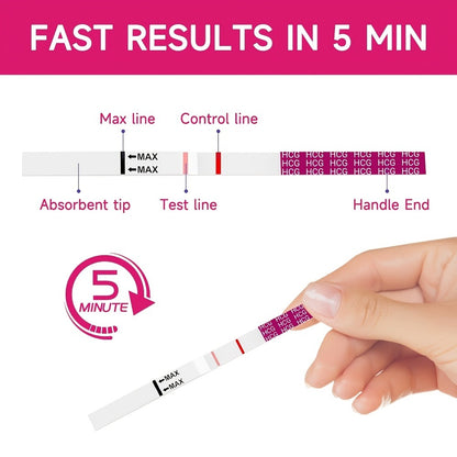 HCG Pregnancy Test Strips Kit - 25 50 or 100-Piece Home Test Options